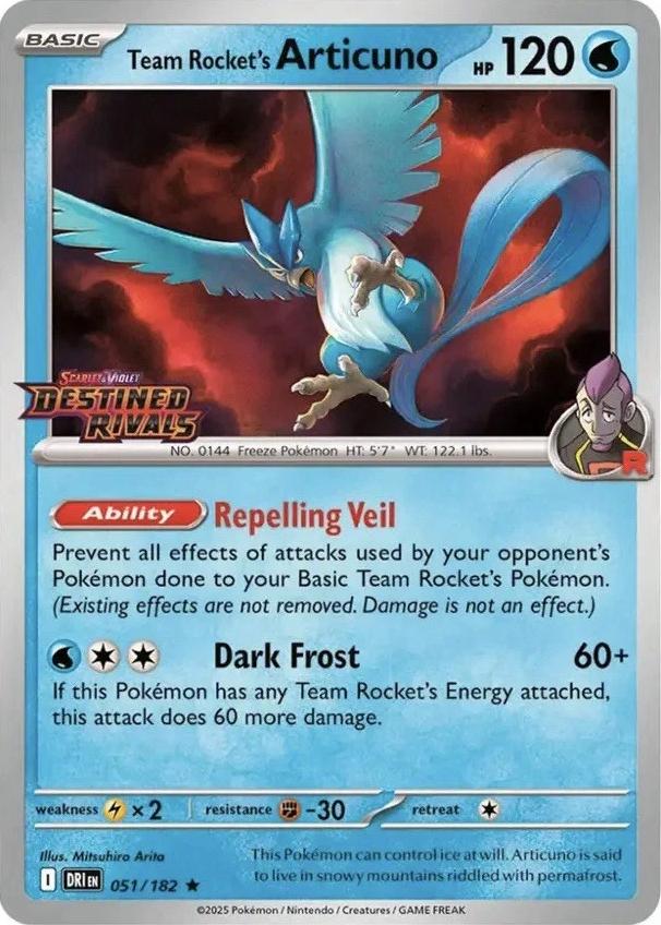 Destined Rivals Team Rocket's Articuno [Stamped] Pokémon card